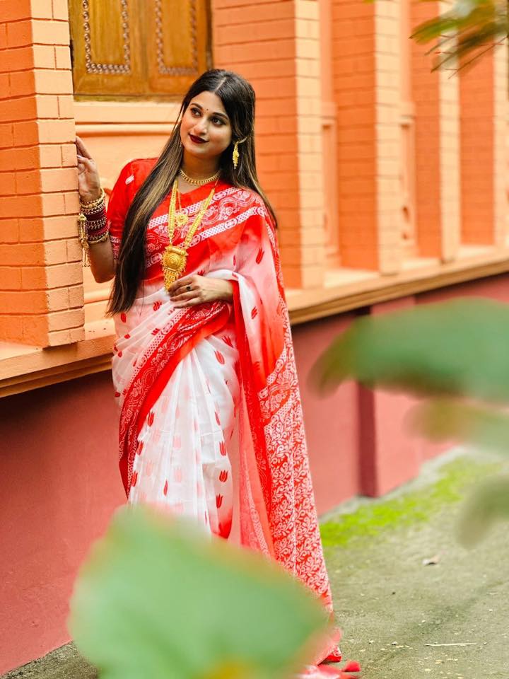 Chanderi silk sharee with blause pcs